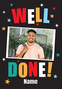 Tap to view Simple Bold Well Done Photo Congratulations Card