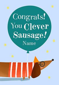 Tap to view Clever Sausage Personalised Congratulations Card