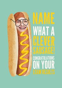 Tap to view Clever Sausage Exam Results Congratulations Card