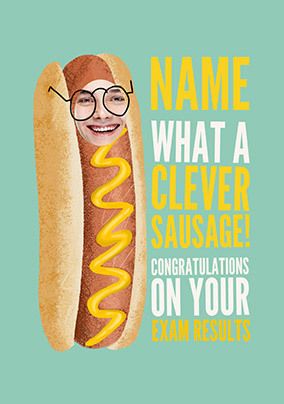 Photo of Clever Sausage Exam Results Congratulations Card