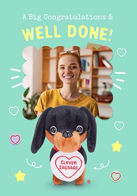 Photo of Swizzels Love Hearts Clever Sausage Congratulations Photo Card
