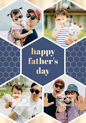 Happy Father's Day Four Photo Card