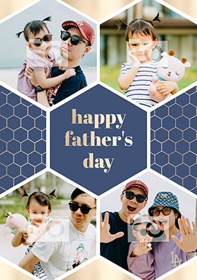 Cancer Research Happy Father's Day Four Photo Card
