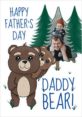 Daddy Bear Cute Photo Father's Day Card