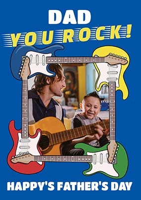 Dad You Rock Photo Upload Father's Day Card