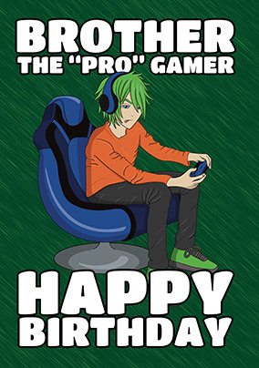 Brother Pro Gamer Personalised Birthday Card