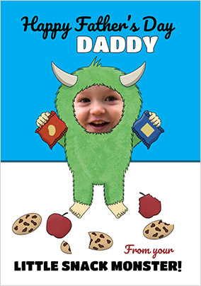 Snack Monster Father's Day Personalised Card