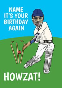 It's your Birthday again, Howzat?! Photo Birthday Card
