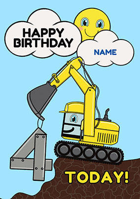 Digger 4 Today Birthday Card