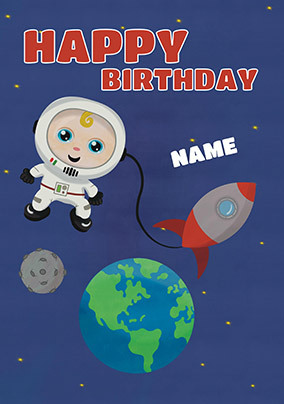 Astronaut Personalised Birthday Card