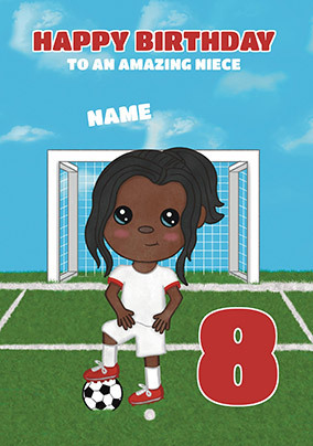 Footie Daughter 8th Birthday Card
