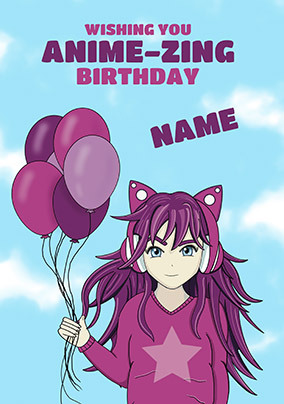 Wishing You Anime-zing Birthday Personalised Card