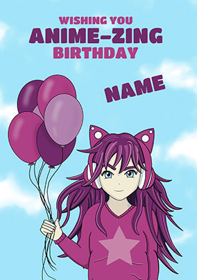Wishing You Anime-zing Birthday Personalised Card