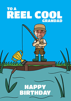 Reel Cool Grandad Photo Birthday Card