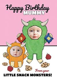 Tap to view Mummy Snack Monster Photo Birthday Card