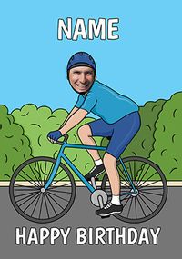 Cyclist Photo Birthday Card