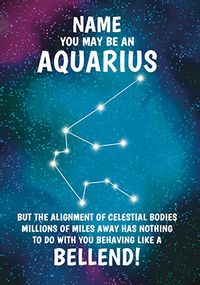 Aquarius Bellend Personalised Birthday Card