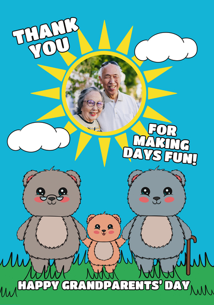Thank You Bears Grandparents's Day Photo Card