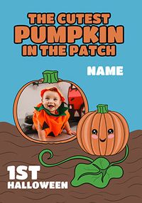 1st Halloween Cutest Pumpkin Photo Card