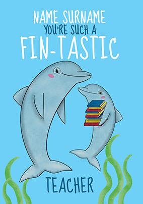Fin-tastic Teacher Personalised Thank You Card