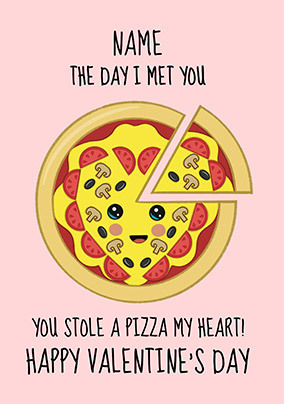 Pizza my Heart Personalised Valentine's Day Card