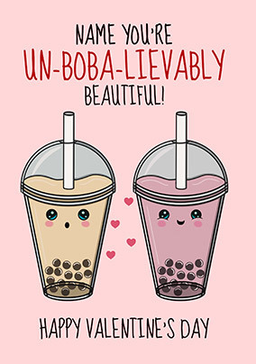 Un-boba-lievably Valentine's Day Personalised Card