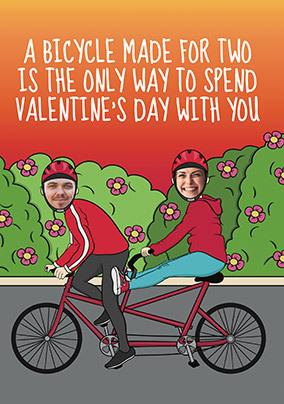 Bicycle for Two Valentine's Day Photo Card