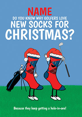 New Socks Personalised Christmas Card