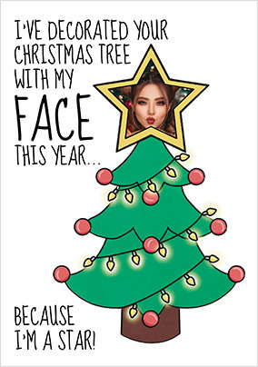 Christmas Tree Star Photo Card