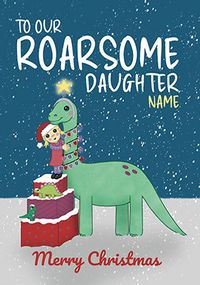 Tap to view Roarsome Daughter Personalised Christmas Card