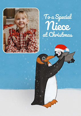 Niece Penguin Photo Christmas Card