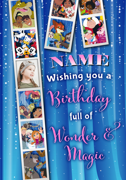 Multi Photo Disney Photo Booth Birthday Card