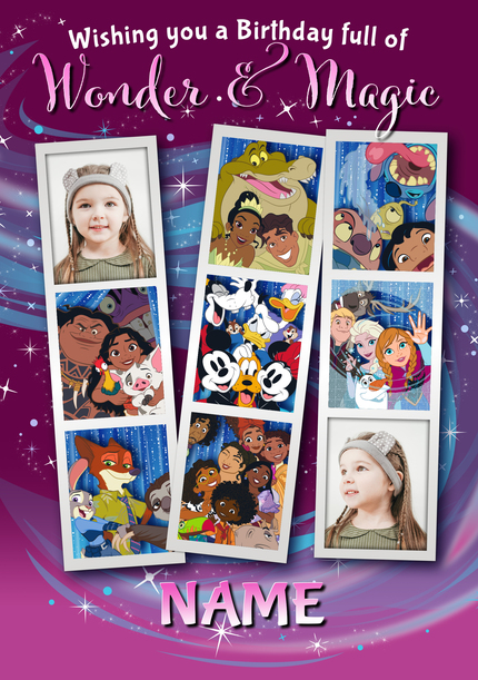 Disney Photo Booth Multi Photo Birthday Card