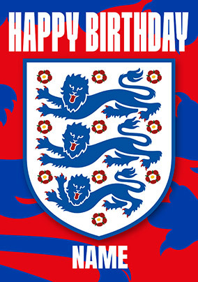 3 Lions Personalised Football Birthday Card