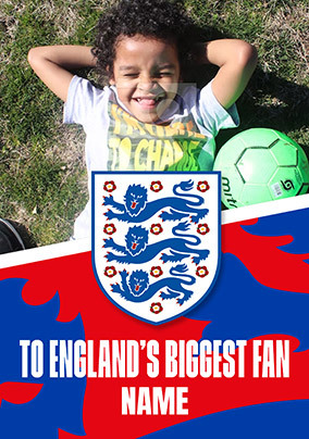 England football Biggest Fan Photo Birthday Card