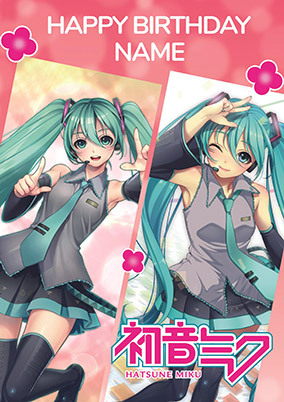 Hatsune Miku - Cute Personalised Birthday Card