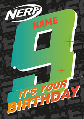 Nerf - 9th Birthday Personalised Card