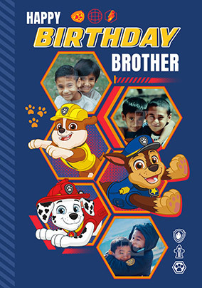 Paw Patrol Brother Photo Birthday Card