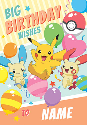 Pokemon - Big Birthday Wishes Personalised Card