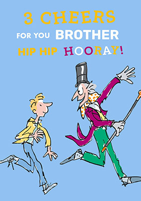 Roald Dahl - 3 Cheers Brother Personalised Birthday Card