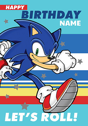 Personalised Sonic Birthday Card