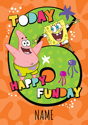 SpongeBob 6 Today Birthday card