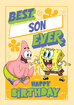 SpongeBob Best Son Ever Birthday Card