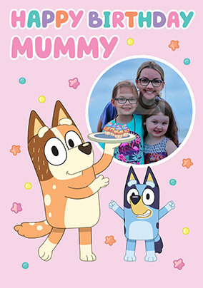 Bluey Mummy Photo Birthday Card