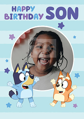 Bluey Photo Son Birthday Card