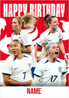 Female England Football Team Birthday Card