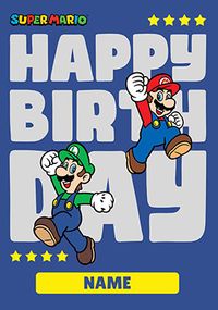 5 Star Super Mario personalised Birthday Card