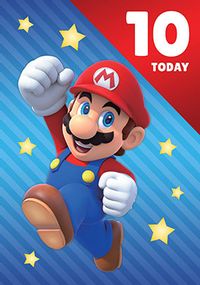 Tap to view 10 Today Super Mario personalised Birthday Card