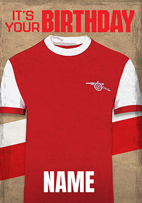 Arsenal Retro Shirts Personalised Birthday Card