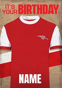 Arsenal Retro Shirts Personalised Birthday Card